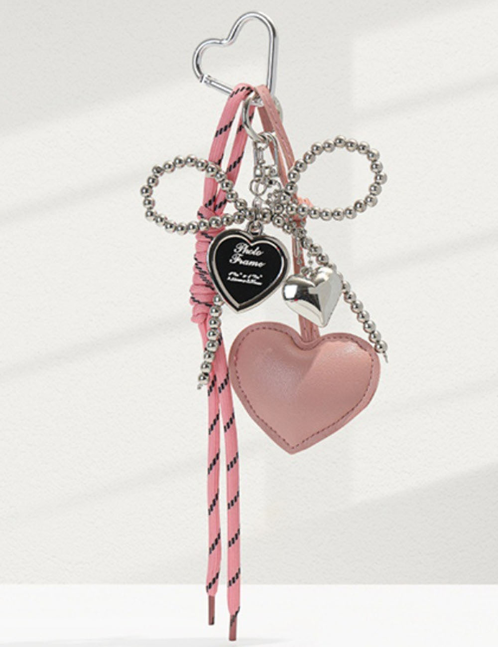 Trendy Leather Heart Braided Rope Bag Charm