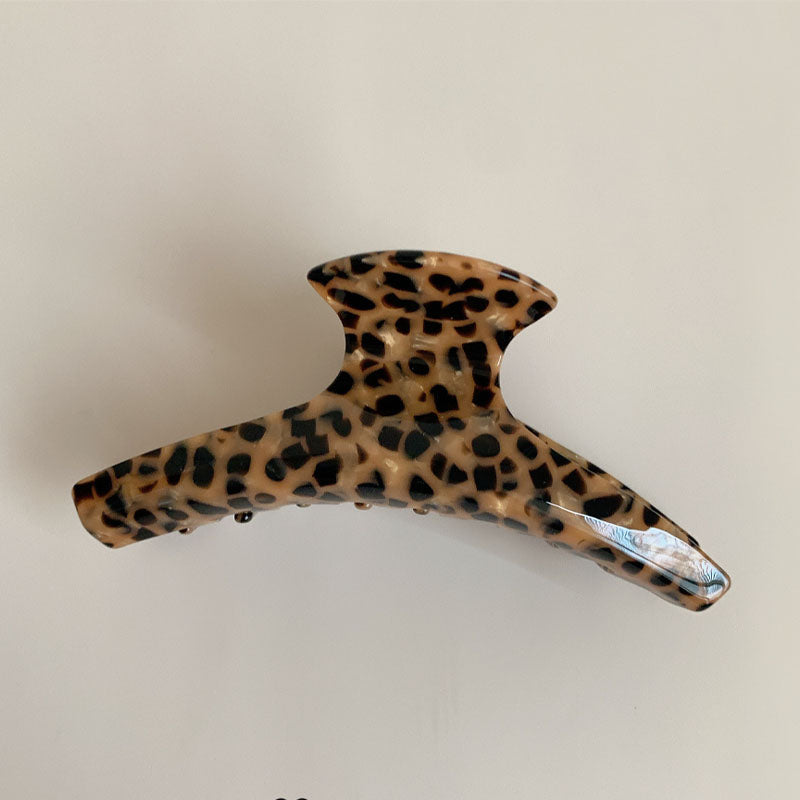 Leopard Print Hollow Geometric Acetate Hair Claw