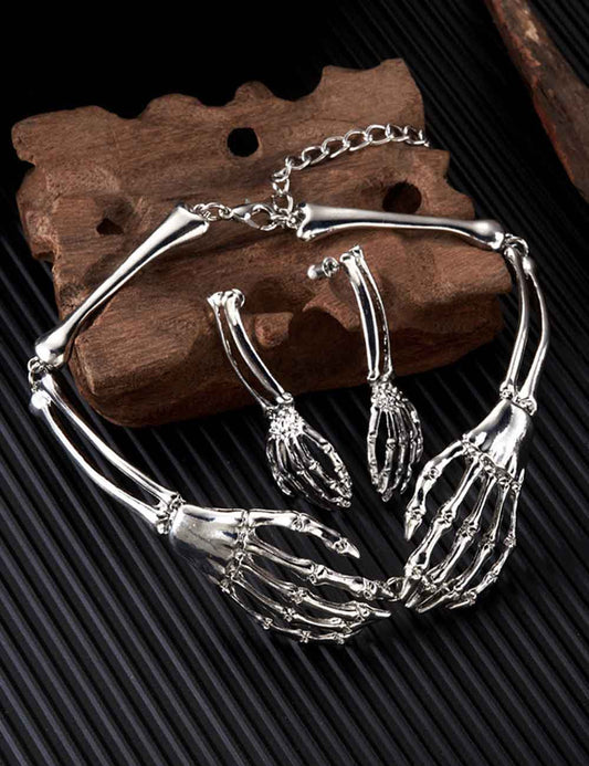Halloween Stylish Skeleton Skull Claw Necklace