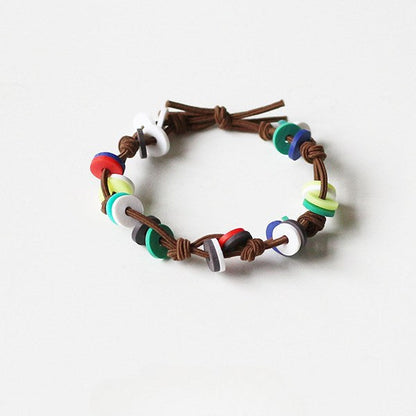 Colorful Buttons Plait Hair Tie