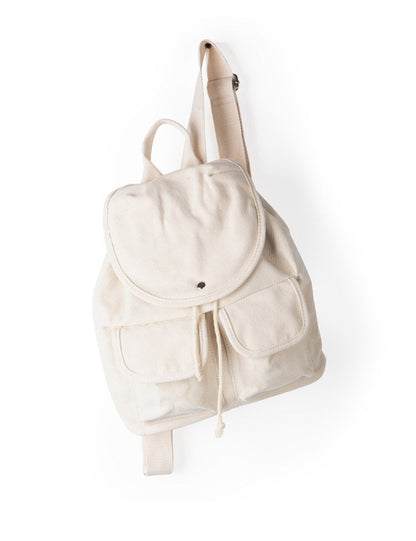 Simple Large Capacity Canvas Drawstring Backpack