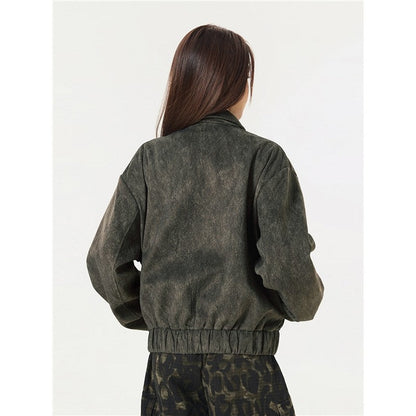 Vintage Style Suede Leather Jacket