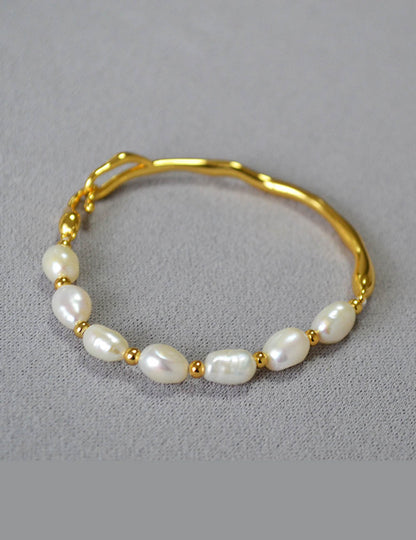 Baroque Pearl Gold Plated Irregular Bracelet