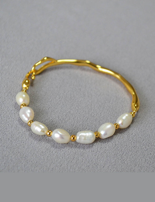 Baroque Pearl Gold Plated Irregular Bracelet