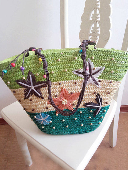 3 Color Single Shoulder Beach Grass Bag