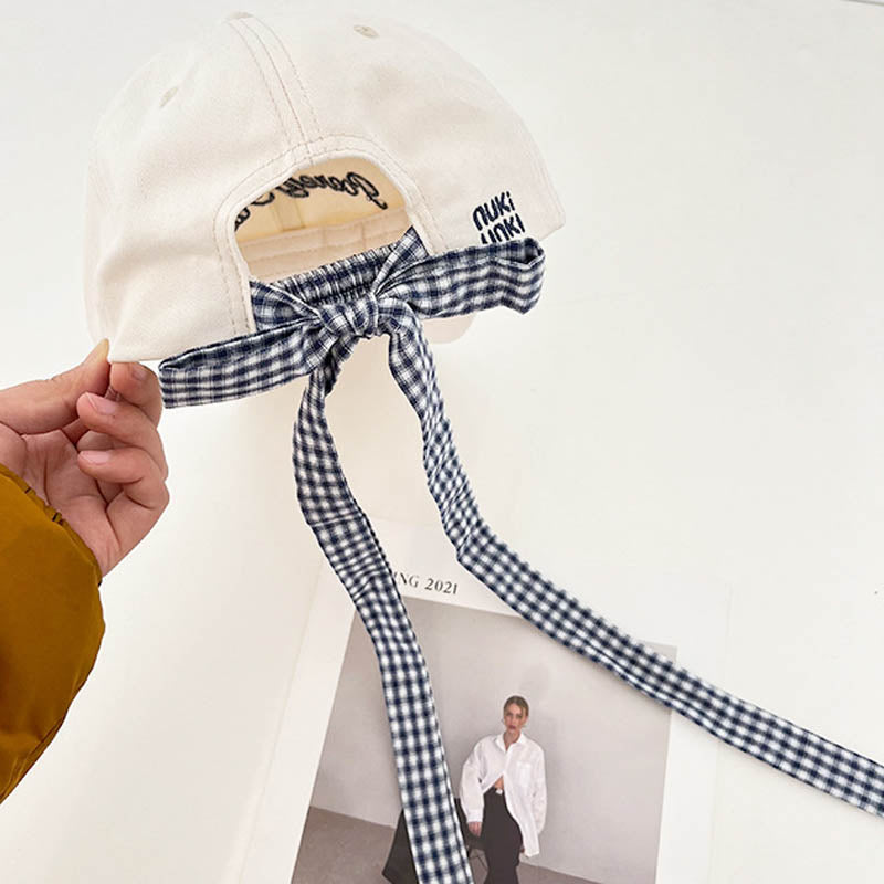 Vintage Embroidered Letter Bow-Tie Baseball Cap