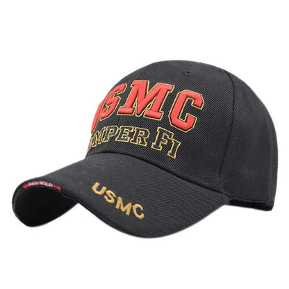 USMC Letter Baseball Cap Basic Sun Hat With Brim