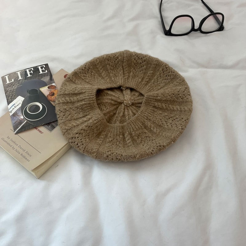 Lace Jacquard Knit Beret