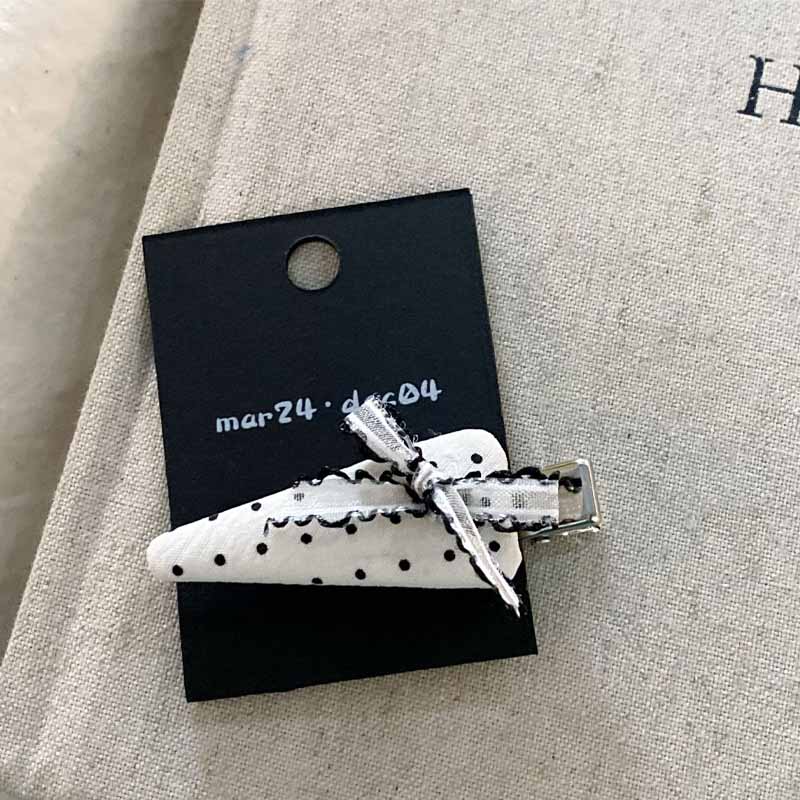 Lace Bow Knot Polka Dot Hair Clip