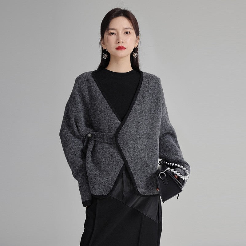 Lace-Up Sweater Coat