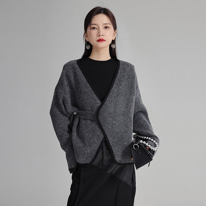 Lace-Up Sweater Coat