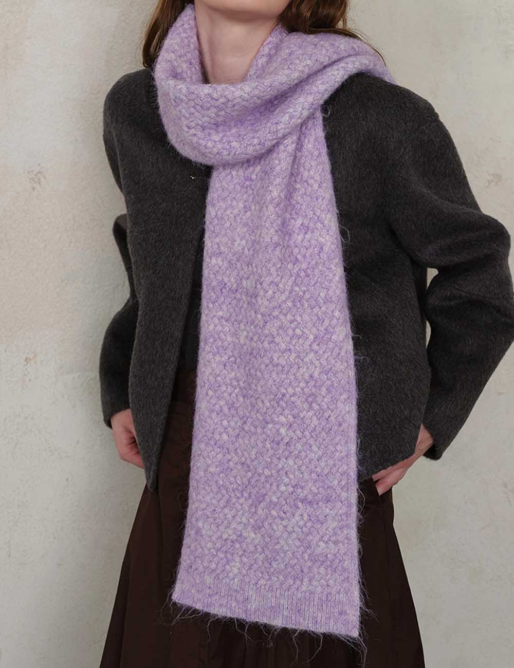 Solid Color Cozy Textured Winter Knit Scarf