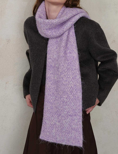 Solid Color Cozy Textured Winter Knit Scarf