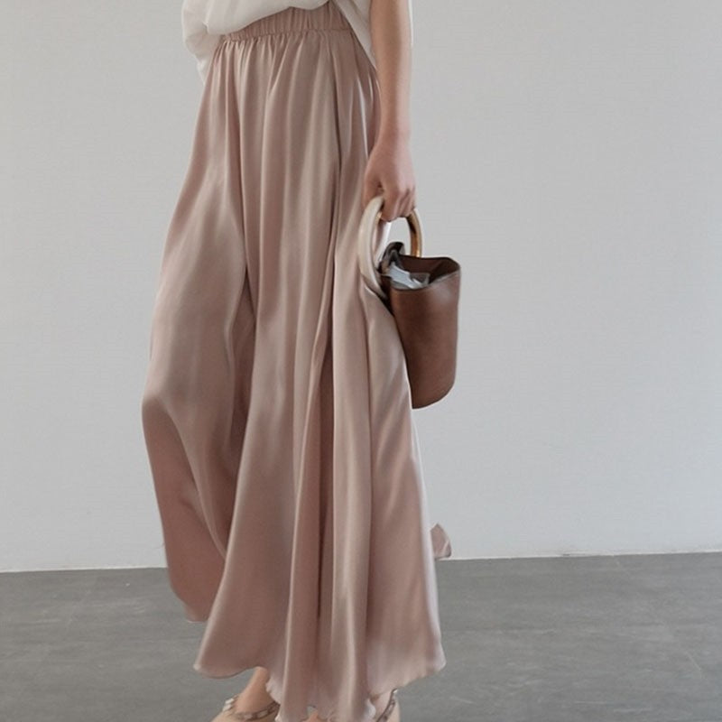 Casual Satin Wide Leg Baggy Pants
