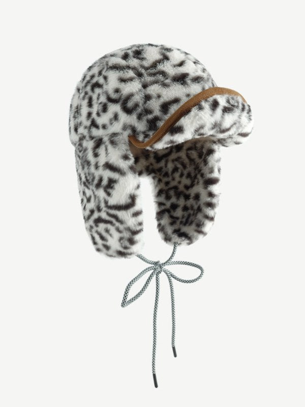 Leopard Print Plushed Warm Hat