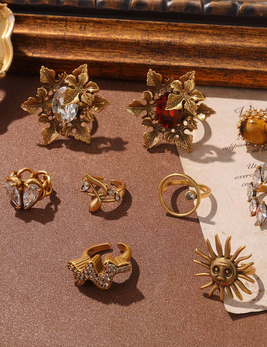 Vintage Irregular Geometric Chunky Band Ring