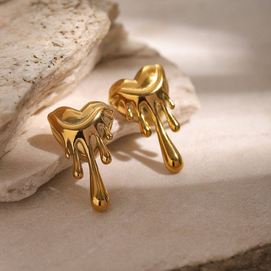 Sweet Love Shaped Punk Stud Earrings