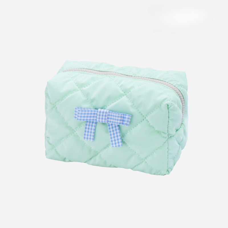 Candy Color Bow Decor Makeup Bag