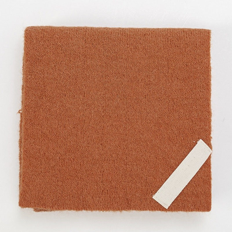 Solid Color Imitation Cashmere Warm Perforated Crossed Scarf