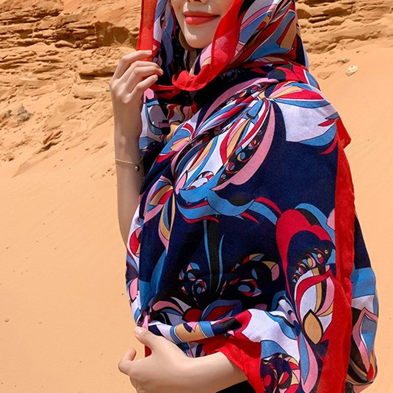 Ethnic Style Cotton And Linen Beach Shawl Scarf