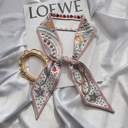 Tarot Pattern Slim Long Hair Scarf
