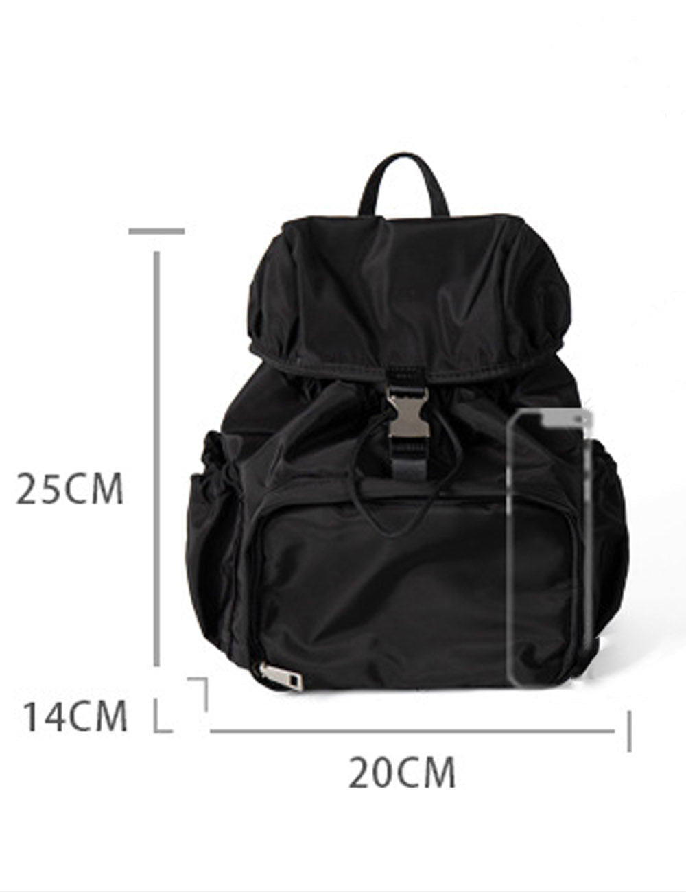 Trendy Solid Color Nylon Drawstring Backpack