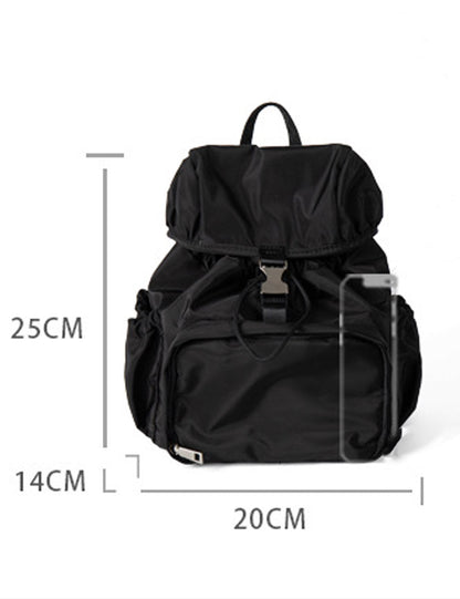 Trendy Solid Color Nylon Drawstring Backpack