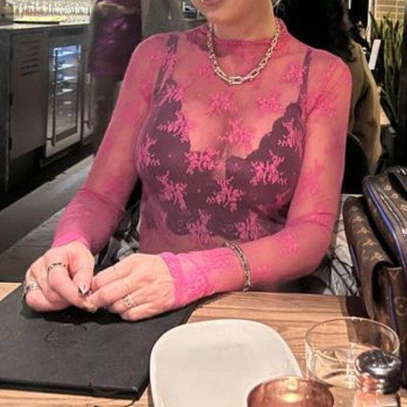 Floral Lace See Through Top