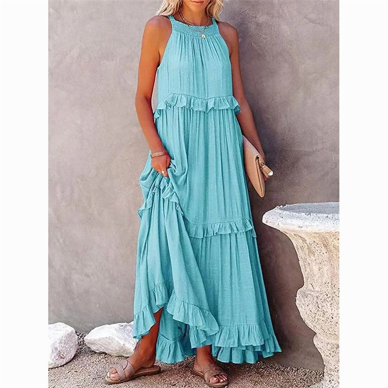Beach Maxi Dress With Ruffle Hem