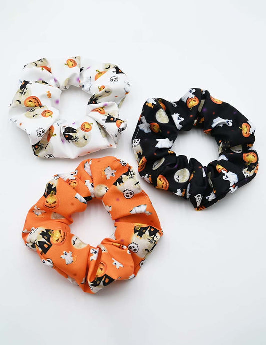 Halloween Cute Ghost Pumpkin Scrunchie