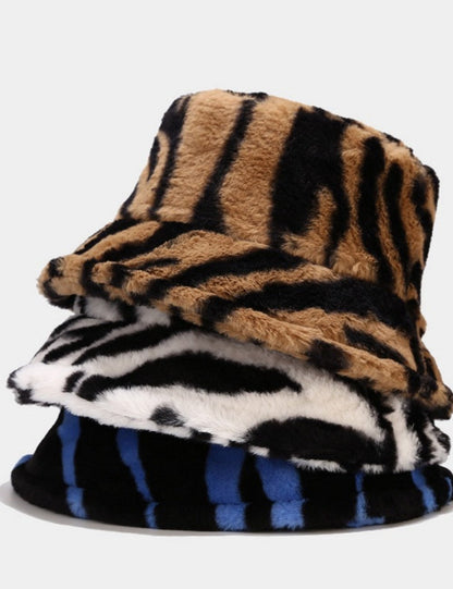 Contrast Color Stripe Thicken Bucket Hats