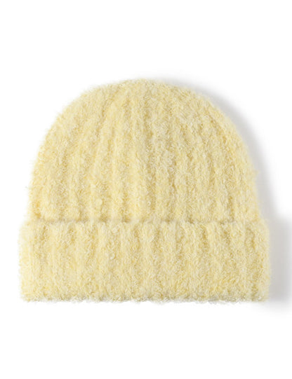 Solid Color Knit Hat Padded Beanie