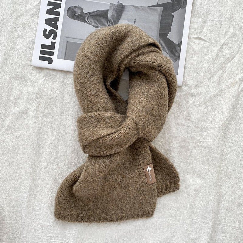 Solid Color Knitted Woolen Scarf