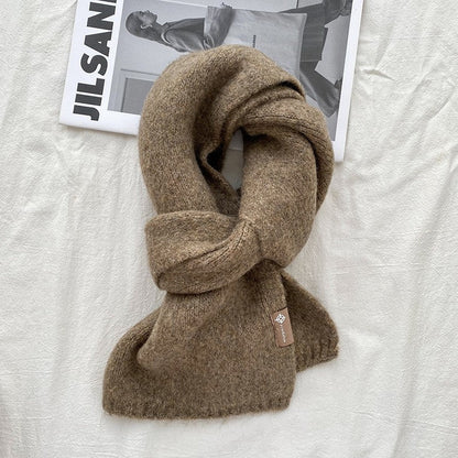 Solid Color Knitted Woolen Scarf