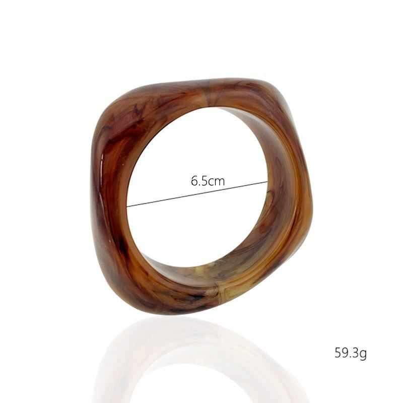 Irregular Acrylic Resin Bangle Bracelets