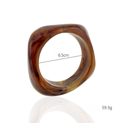 Irregular Acrylic Resin Bangle Bracelets