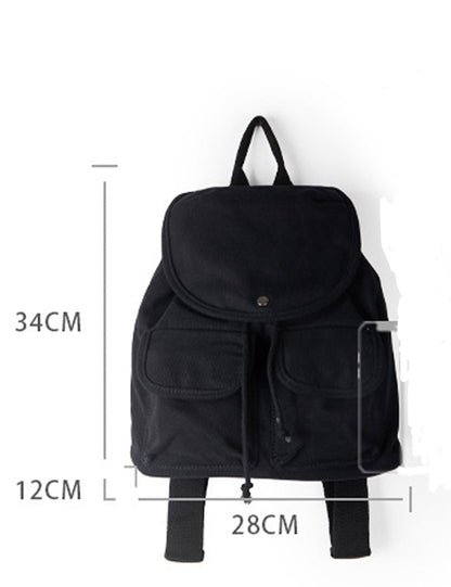 Simple Large Capacity Canvas Drawstring Backpack