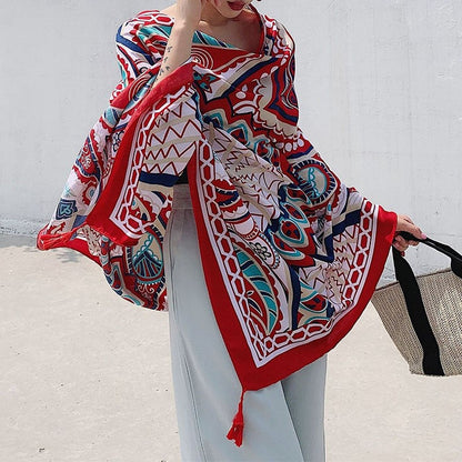 Ethnic Style Scarf Sun Protection Shawl