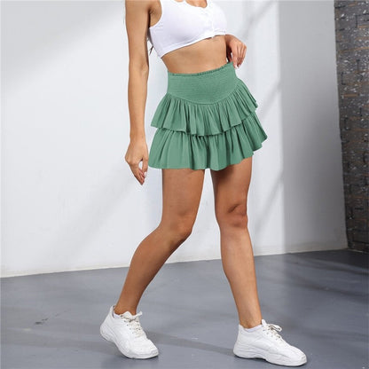 Stylish Solid Color Pleated Mini Skirt