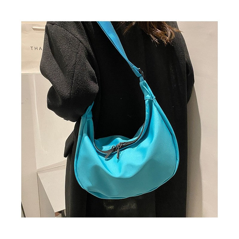 Causal Solid Color Oxford Crossbody Bag