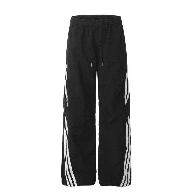 Unisex Streetwear Stripe Parachute Pants