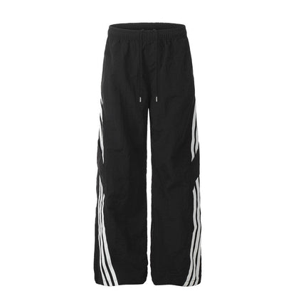 Unisex Streetwear Stripe Parachute Pants