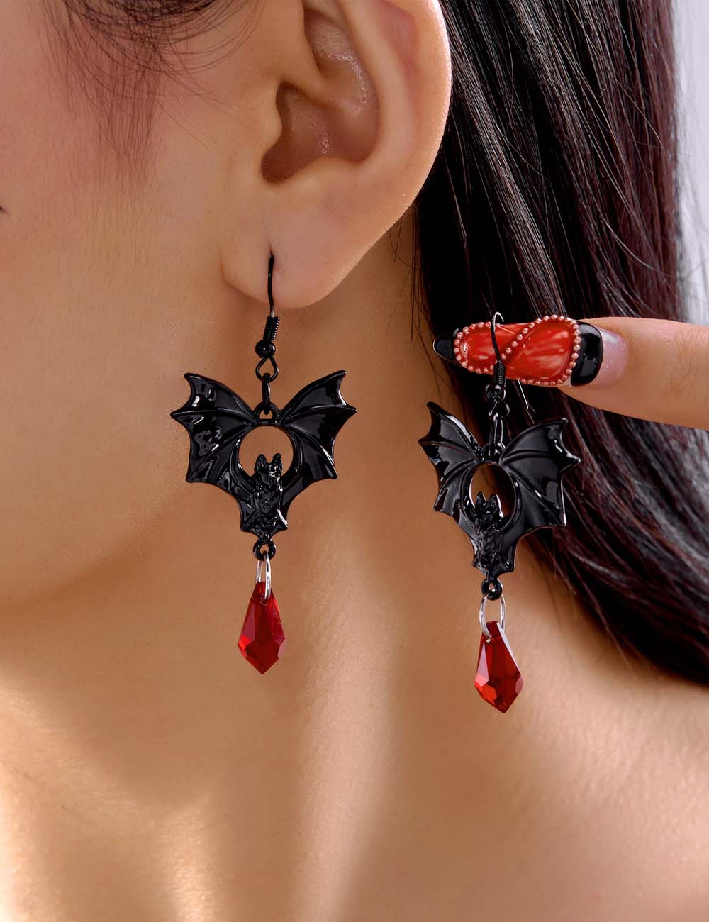 Vintage Gothic Bat Halloween Dangle Earrings