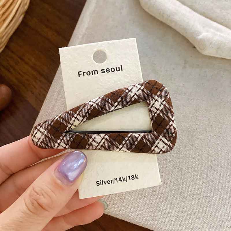 Color Block Geometric Plaid Hair Clip