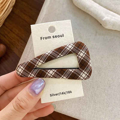Color Block Geometric Plaid Hair Clip