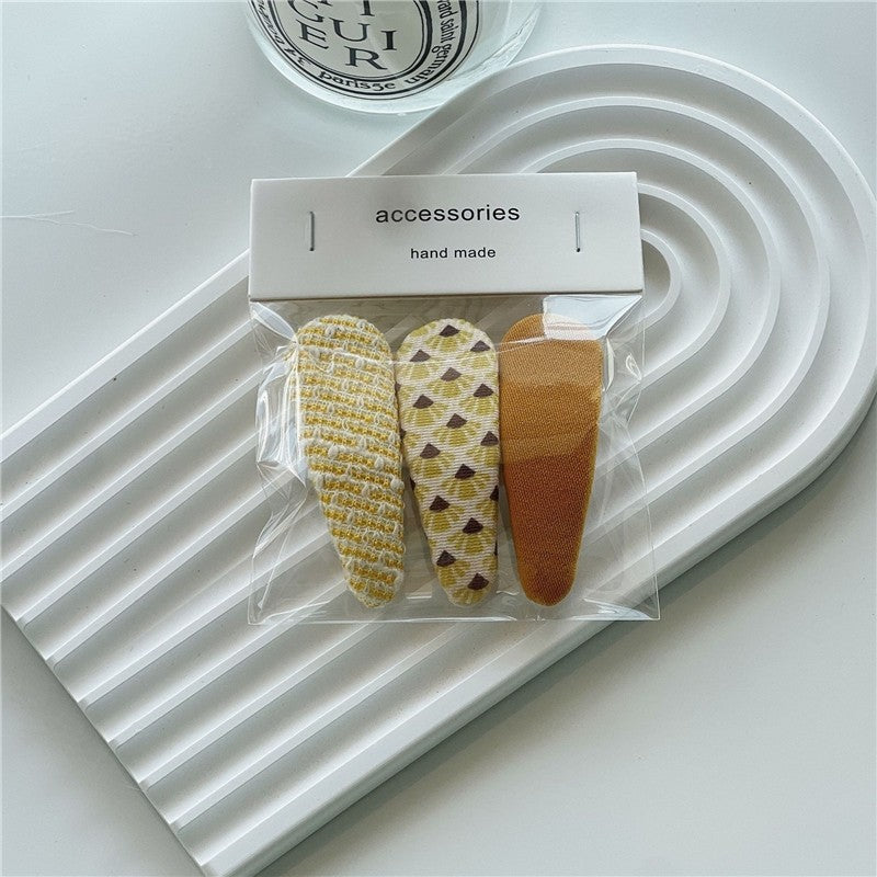 Sweet Solid Print Hair Clips Set