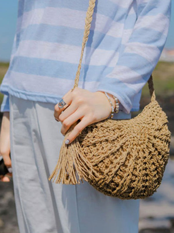 Small Semicircle Knitting Beach Bag