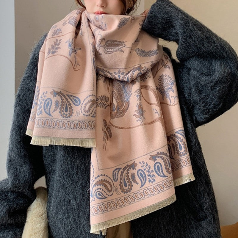 Bird Paisley Printed Women's Scarf