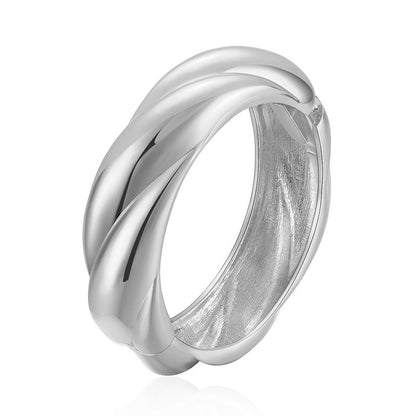 Thick Gold Irregular Twisted Bangle Bracelets