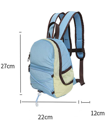 Color Block Simple Zipper Closure Mini Backpack
